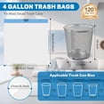 thumbnail image 6 of 4 Gallon Small Drawstring Trash Bags,Unscented,Ultra Strong,White,120 Count, 6 of 8
