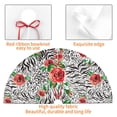 thumbnail image 4 of Yiaed Roses Mixed Zebra 1 Print Christmas Tree Skirt , Tree SkirtsTree Mat for Christmas Winter Holiday Indoor Decorations-48", 4 of 7