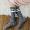 thumbnail image 4 of Calcetines de otoño e invierno para mujer, calcetines de lana coral a rayas para adultos, calcetines cálidos para el hogar, calcetines de suelo de estilo japonés, 4 of 6