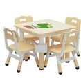 thumbnail image 1 of Height Adjustable Toddler Table and 4 Chairs Set with Graffiti Desktop, Kids Table and Chairs Set with Storage, Non-Slip Legs, Kids Activity Table for Home, 1 of 8