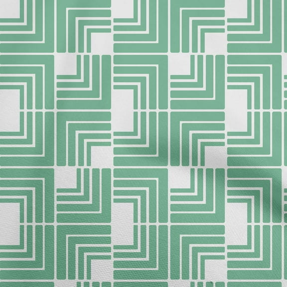 oneOone Polyester Spandex Sea Green Fabric Geometric Sewing Material Print Fabric By The Yard 56 Inch Wide