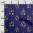 thumbnail image 1 of oneOone Georgette Viscose Fabric Leaves & Floral Block Printed Craft Fabric BTY 42 Inch Wide, 1 of 4