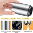 thumbnail image 4 of Premium Beer Bottle Opener (Silver), 1 PC Stainless Steel Automatic Push Down No Damage Quick to Open Small Portable Bottle Cap Openers for Home Bars Picnic Camping Hiking, 4 of 7