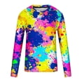 thumbnail image 3 of Tawop Mens T Shirts Crew Neck Long Sleeve Graphic Tie-Dye Casual Multicolor L, 3 of 5
