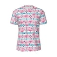 thumbnail image 5 of Wukai Striped Flamingo Print Men's Short-Sleeved Mesh T-Shirt,Quick-Dry Short Sleeve Workout T-Shirt-Small, 5 of 8
