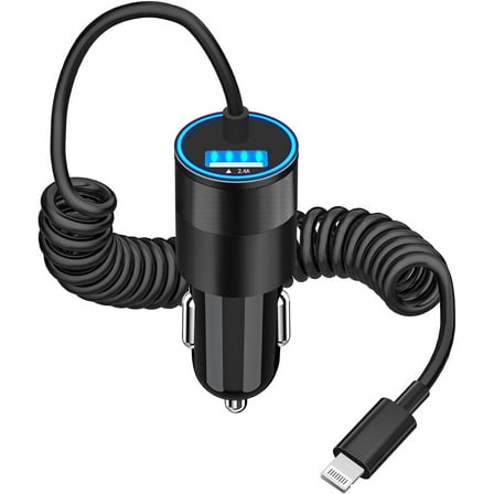 Lightning To Cigarette Lighter Adapter With Extra USB Port