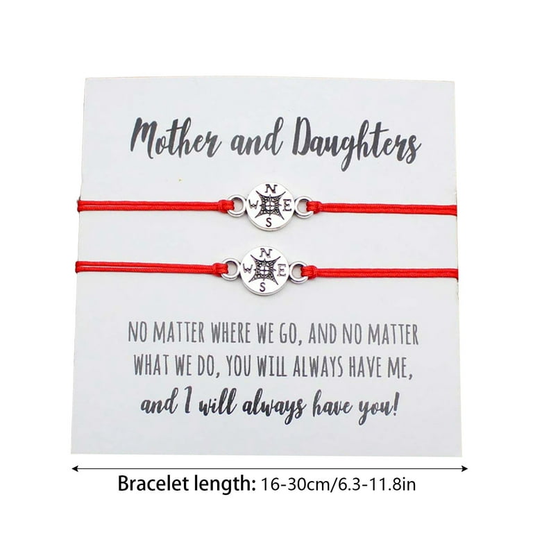 Set of Two Mother Daughter Charm Bracelets With no -   Compass  bracelet, Mother daughter bracelets, Mother daughter jewelry