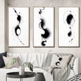 thumbnail image 1 of Designart "Monochromatic Symphony Subtle Ink IV" Abstract Painting Framed Wall Art Set Of 3 - Black Modern Frame Gallery Wall Set For Home Decor, 1 of 6