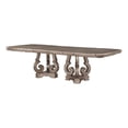thumbnail image 2 of Wooden Extendable Dining Table With Double Pedestal Base, Silver, 2 of 11