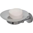 thumbnail image 1 of Glass Soap Dish And Holder Brass Chrome Finish Wall Mounted Modern Accessory, 1 of 4