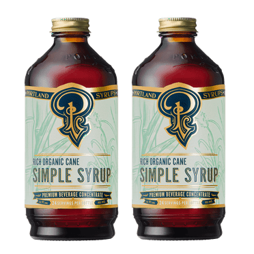 Rich Organic Cane Sugar Simple Syrup - Craft Exceptional Cocktails, Mocktails, Coffee, Use in Baking, Marinades, and More - 12 oz bottle (Pack of 2)