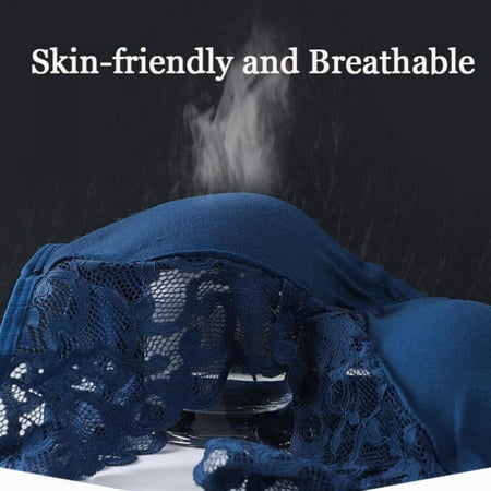 

Shengshi Sexy Deep V Neck Lace Bras For Women Brassiere Push Up Padded Bra Seamless Comfortable Bralette Breathable Fitness Gym Bra Top Padded Sport Bra Blue 2XL