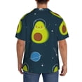 thumbnail image 3 of Susaid Avocado in Space Print Men's Polo Shirts Button Down Short Sleeve Casual Summer Beach Vintage Shirts for Men-3X-Large, 3 of 5