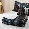 thumbnail image 4 of Erosebridal Rustic Patriotic Quilt King for Women Men, Deer Silhouette Print King Coverlet Set, 3-Piece, 4 of 7