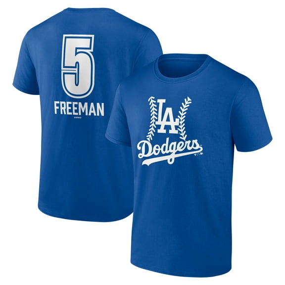 Men's Freddie Freeman Royal Los Angeles Dodgers Fastball Player Name & Number T-Shirt