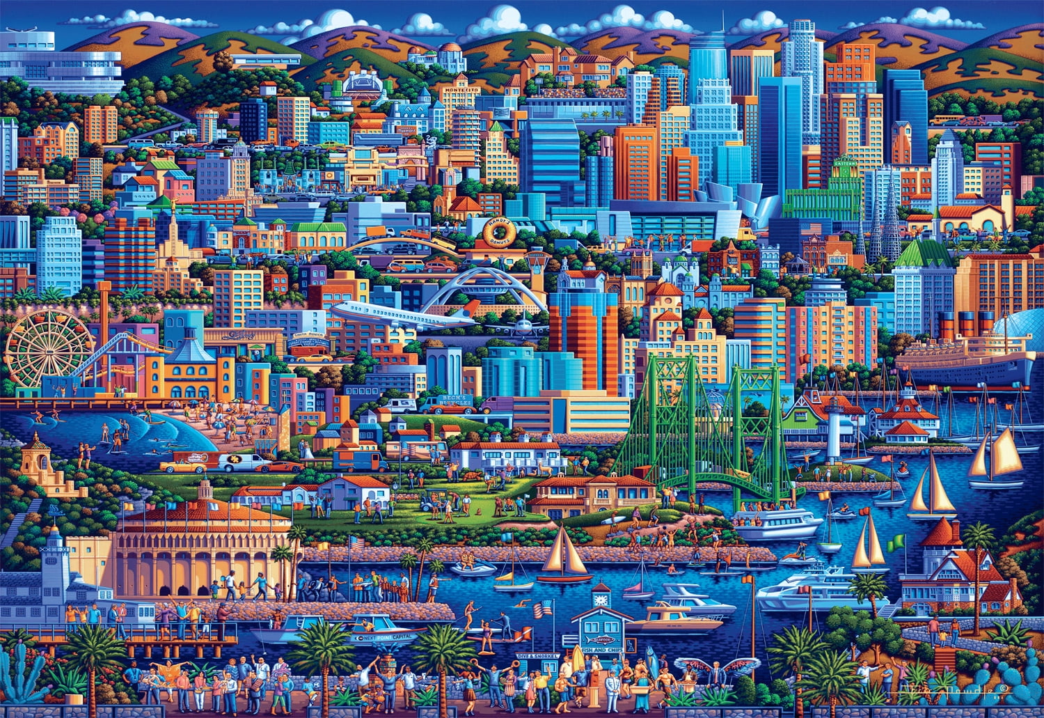 Buffalo Games 2000-Piece Eric Dowdle Los Angeles Adult Interlocking Jigsaw Puzzle