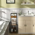 thumbnail image 5 of 3-Tier Narrow Bathroom Shelves with Drawer, Bathroom Organizers and Storage, Open Floor Ladder Shelf, Freestanding Tower Slim Standing Unit for Small Spaces, 5 of 7