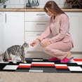thumbnail image 4 of Black White Geometric` Kitchen Rugs and Mats Sets Of 2,Kitchen Decoration Rugs,Rubber Backing Non-Slip Floor Mat for Sink Washable Waterproof Laundry Room Runner Rugs, 4 of 7