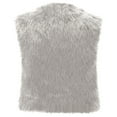 thumbnail image 4 of Htigea Faux Fur Cropped Vest for Women Sleeveless Open Front Cardigans Ladies Solid Furry Gilet Outerwear Gray XS, 4 of 5