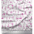 thumbnail image 1 of Soimoi Rayon Fabric Scientific Lab Equipments Education Theme Printed Craft Fabric by The Yard 42 Inch Wide, 1 of 1