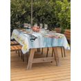 thumbnail image 3 of Outdoor Tablecloth with Umbrella Hole for Patio/Picnic/Party/Camping, Summer Beach Waterproof Table Cloth Rectangle Table Cover Washable, Happy Summer Slippers Coastal Blue Wooden (54"x 80"), 3 of 8
