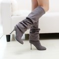 thumbnail image 4 of Knee High Boots Women Pointed Toe Stiletto Heel Fall Tall Boots Elastic Leather Long Boots, 4 of 7