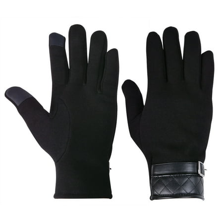 Warm Wool Gloves - Winter Gloves, Mens Adults Thermal Insulated Super Warm Wool High Performance Touchscreen Winter Snow Ski Skiing Cycling Gloves - For Cold Weather Outdoor Activities Black