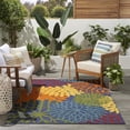 thumbnail image 3 of 5' X 7' Blue And Orange Floral Power Loom Area Rug, 3 of 10