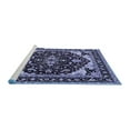 thumbnail image 2 of Ahgly Company Machine Washable Indoor Round Oriental Blue Industrial Area Rugs, 8' Round, 2 of 4