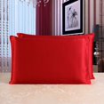 thumbnail image 2 of funda de almohada de seda Funda de almohada de seda de morera Ambos lados Funda de almohada Funda tamaño Queen Cremallera roja rojo Magideal funda de almohada de seda, 2 of 7