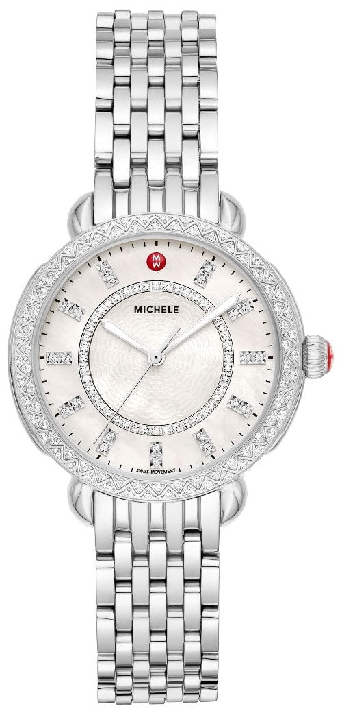 Michele Caber Mid Stainless Steel Mother-of-Pearl Dial Diamonds Womens Watch Michele Caber Isle Quartz Diamond Mother of Pearl Dial  main image 2