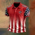 thumbnail image 3 of 250 Years America Shirt, America Flag T-Shirt 4th Of July Shirt Short Sleeve Polo Shirts #01 Watermelon Red Size M, 3 of 3