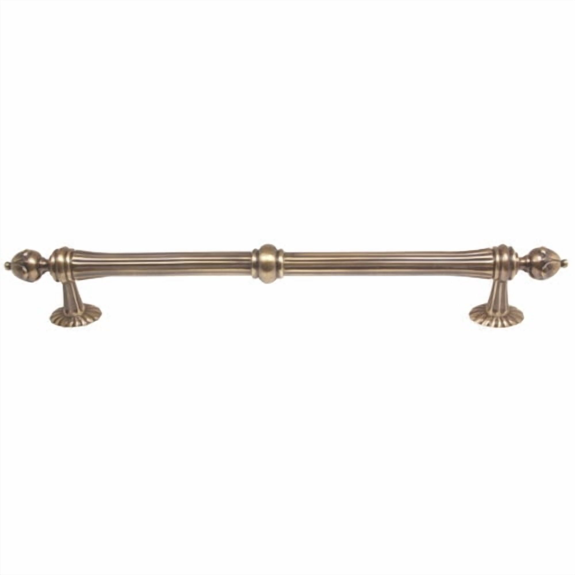 Ornate 12" Center Appliance Pull, Polished Brass
