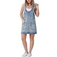 thumbnail image 2 of INSPIRAR CHIC Vestido de Mujer Overoles de Mezclilla Sueltos Casual Sin Mangas Vestidos Mini Azul Claro XL, 2 of 6
