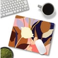 thumbnail image 4 of Mouse Pad, Abstract Leaves Mouse Pad, Square Boho Mouse Mat Waterproof Mousepad Non-Slip Rubber Base Mouse Pads for Office Laptop, Modern Art, 4 of 5