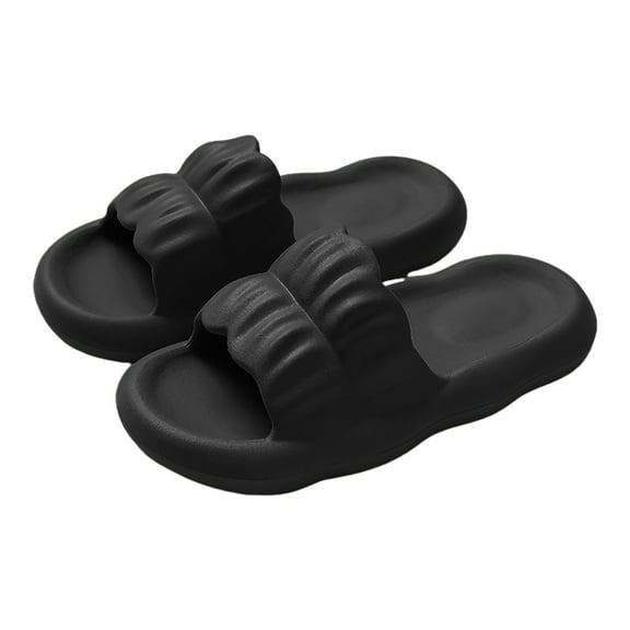 Virmaxy Womens Platform Sandals Deodorant And Non-slip Slippers Women Wear Couple Slippers Outside The Summer Thick Soled Indoor Home Black 36