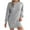 Gray, variant on Busydd Women Sweater Dress Solid Color Long Sleeve Fall Dresses Fashion Round Neck Ribbed Mini Dress Comfortable Warm Women's Casual Dresses S