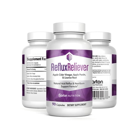 NATURAL REFLUX & HEARTBURN SUPPORT FORMULA Apple Cider Vinegar, Apple Pectin, and Licorice Root