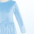 thumbnail image 5 of IBTOM CASTLE Kids Little Girls Maxi Velvet Dress with Pockets Long Sleeve Casual Pageant Party Evening Gown 7-8 Years Sky Blue, 5 of 8