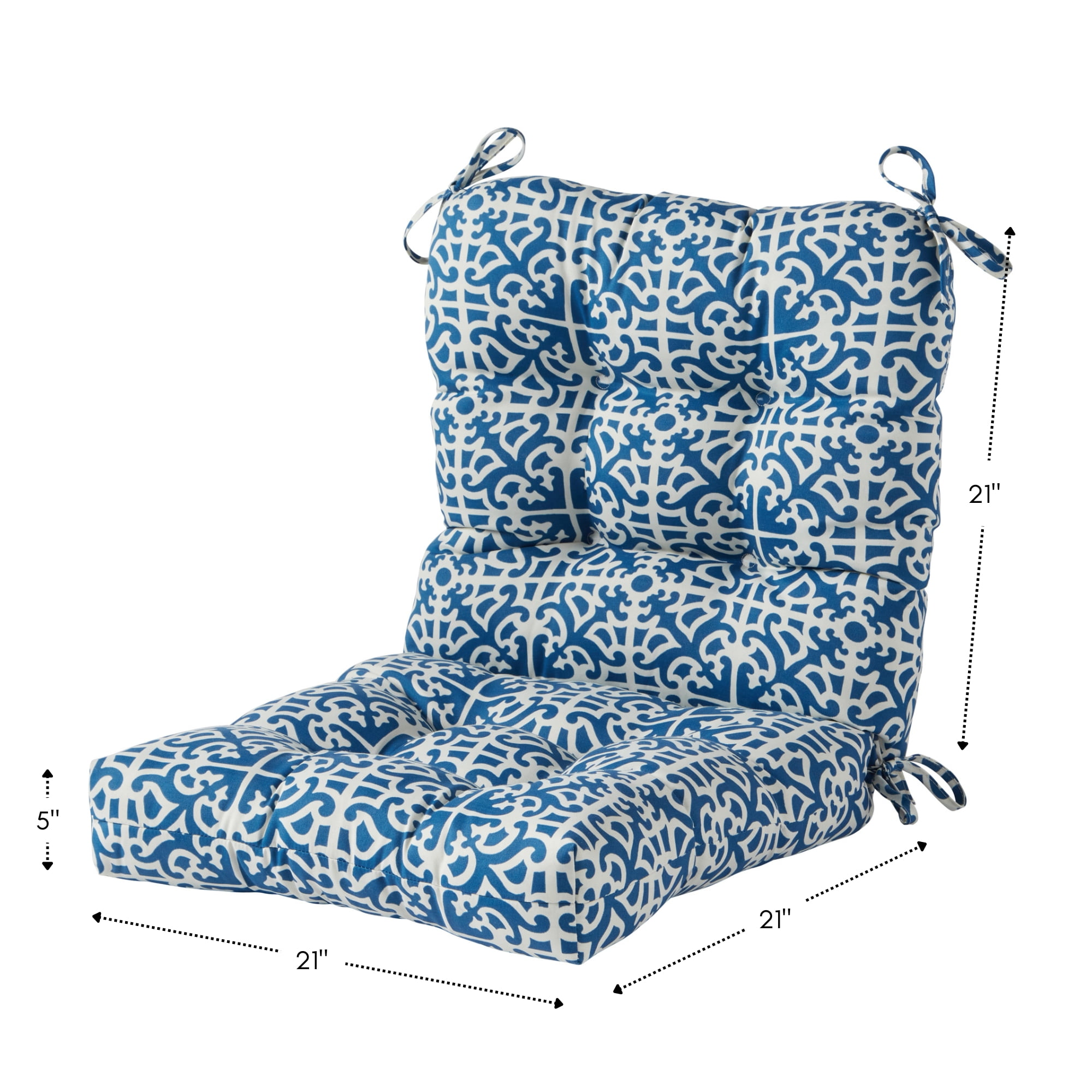 Greendale Home Fashions Outdoor Tufted 42'' x 21'' Chair Cushion, Indigo