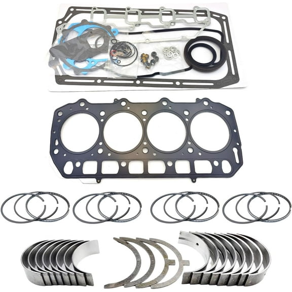 4TNE94 Engine Full Gasket Set Rings Bearings for Yanmar 4TNE94 4TNE94L 4TNE94-1B40L 4TNE94-DB Engine For IHI Hitachi 55J Excavator STD 4TNE94 Bearing kit set 4TNE94 piston ring set