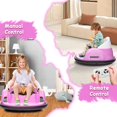 thumbnail image 5 of Jojoka 12V Kids Ride On Bumper Car with Remote Control, Battery Powered Electric Fun Toys for Toddler with LED Lights & 360 Degree Spin, Music for 18 Month-6 Years Boys & Girls, Pink, 5 of 7