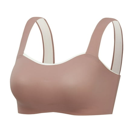

Medcursor Young Ladies Seamless Rimless Tank Style Bra Beauty Back Wrap Removable Chest Pad Daily Sport Underwear