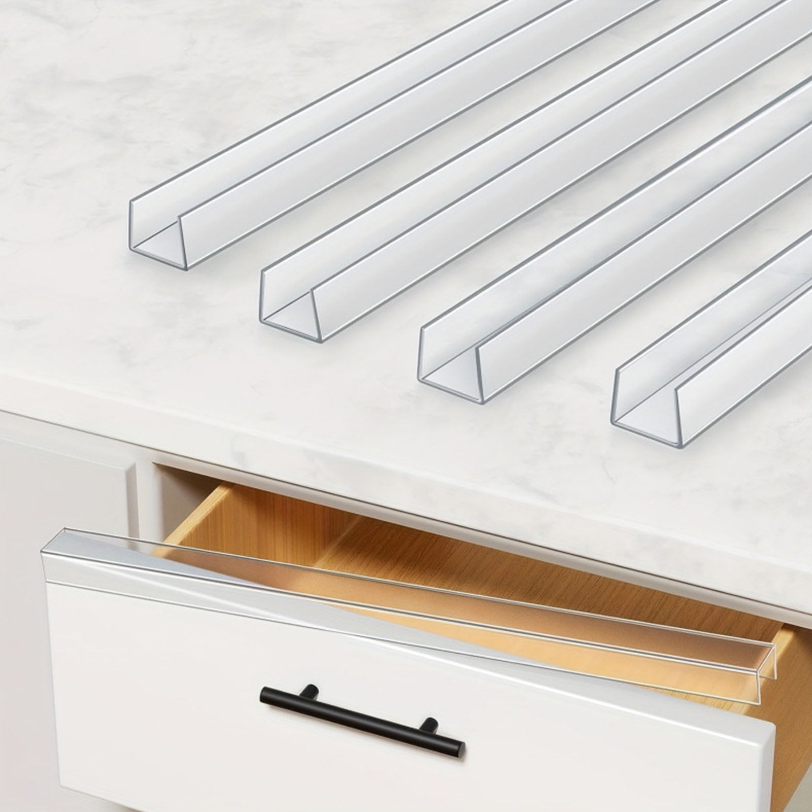 Strong Clear PVC Edges Guard 45cm Adjustable Length Customizable Protector for Cabinet Corner Child Proof Protect