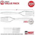 thumbnail image 2 of Clear Plastic Forks (300 Pack) - Party Disposable Forks - Heavyweight Utensils - Plastic Cutlery Bulk for Events, Everyday Meals, Take-Out, Restaurant, Office, School, Picnics, BBQs - Stock Your Home, 2 of 7