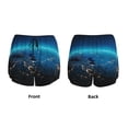 thumbnail image 3 of Rateoe Planet Earth Printed 2 in 1 Women's Workout Shorts for Athletic Gym Running Shorts with Phone Pockets-Medium, 3 of 7