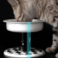 thumbnail image 4 of Fairela Lightweight Habitat Mounted Regular Ceramic Water Bowl with 1 Cat Bowl for Cats, White Chess, 4 of 7