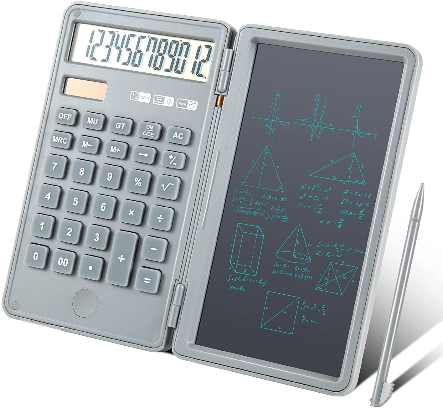 ZMLEVE Calculator, 12Digit Desk Calculators with Writing Tablet, Solar