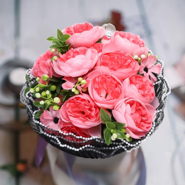 unbranded 6Ud Hilo Decorativo Para Embalaje De Ramos Con Soporte Y Protección Para Flores En Celebraciones