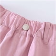 thumbnail image 3 of Girls Bermuda Shorts Elastic Waist Wide Leg Shorts Summer Lightweight Loose Fit Shorts with Pockets for 5-15 Years, 3 of 8
